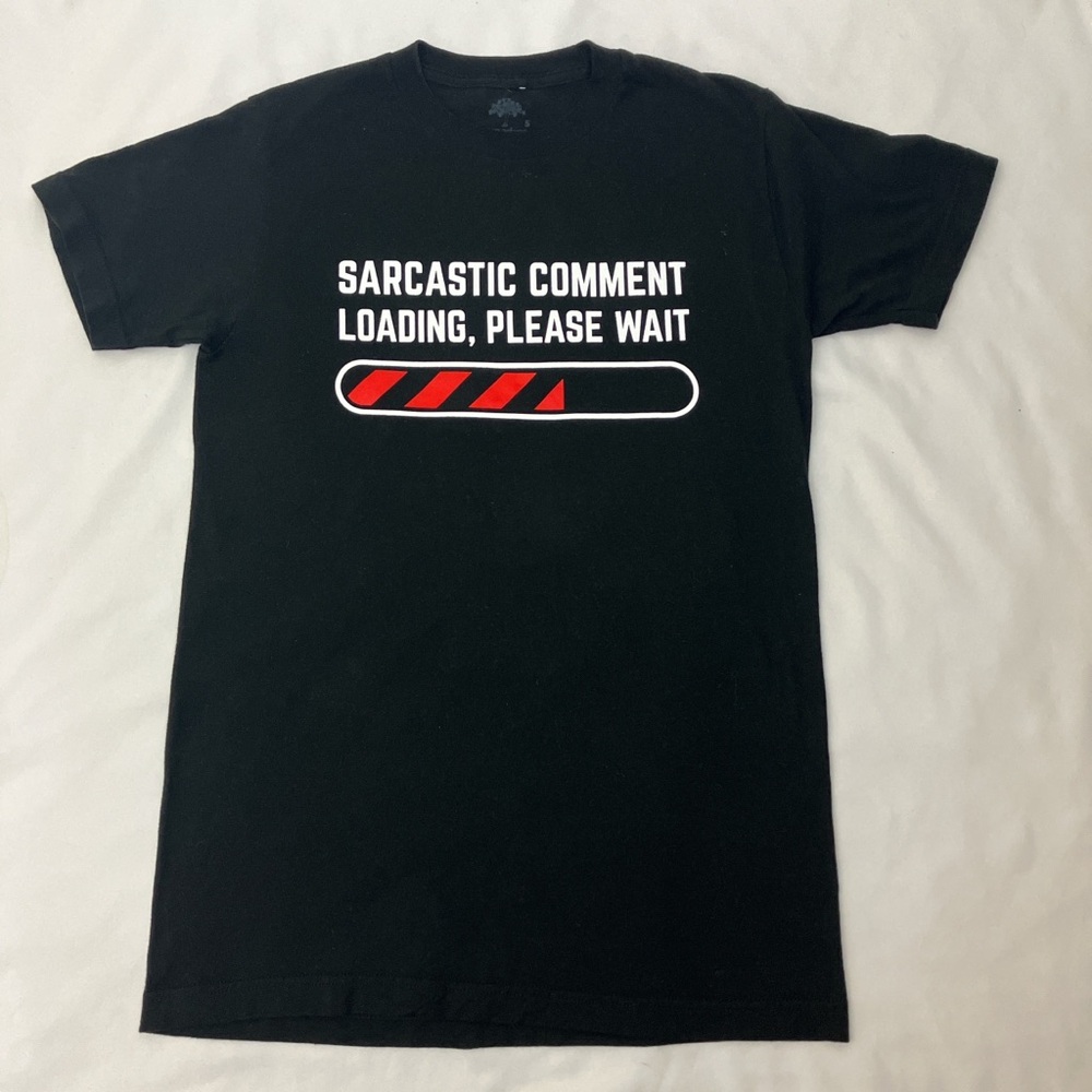 Ann Arbor black Sarcastic Comments Loading, Please Wait graphic tee size small